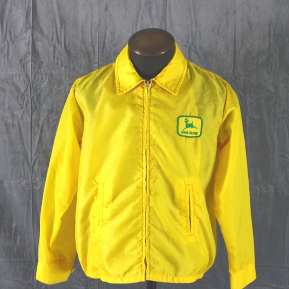 Vintage John Deere Jacket - Windbreaker in Yellow - Men's Small - Picture 3 of 9